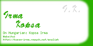 irma kopsa business card